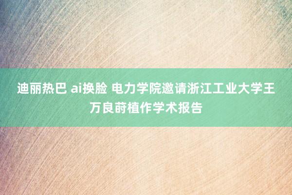 迪丽热巴 ai换脸 电力学院邀请浙江工业大学王万良莳植作学术报告