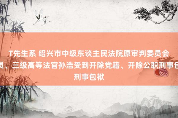 T先生系 绍兴市中级东谈主民法院原审判委员会委员、三级高等法官孙浩受到开除党籍、开除公职刑事包袱